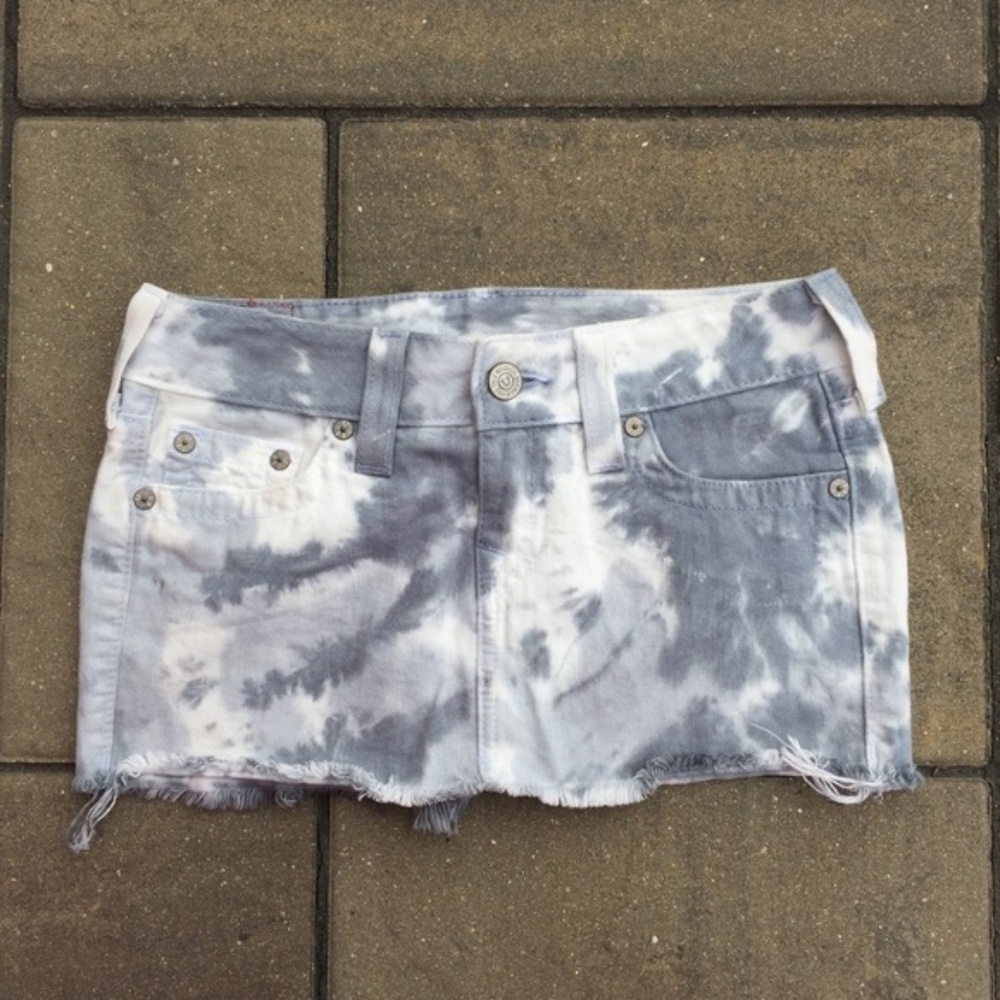 True Religion tie-dye Mini Skirt 25 - Picture 3 of 5